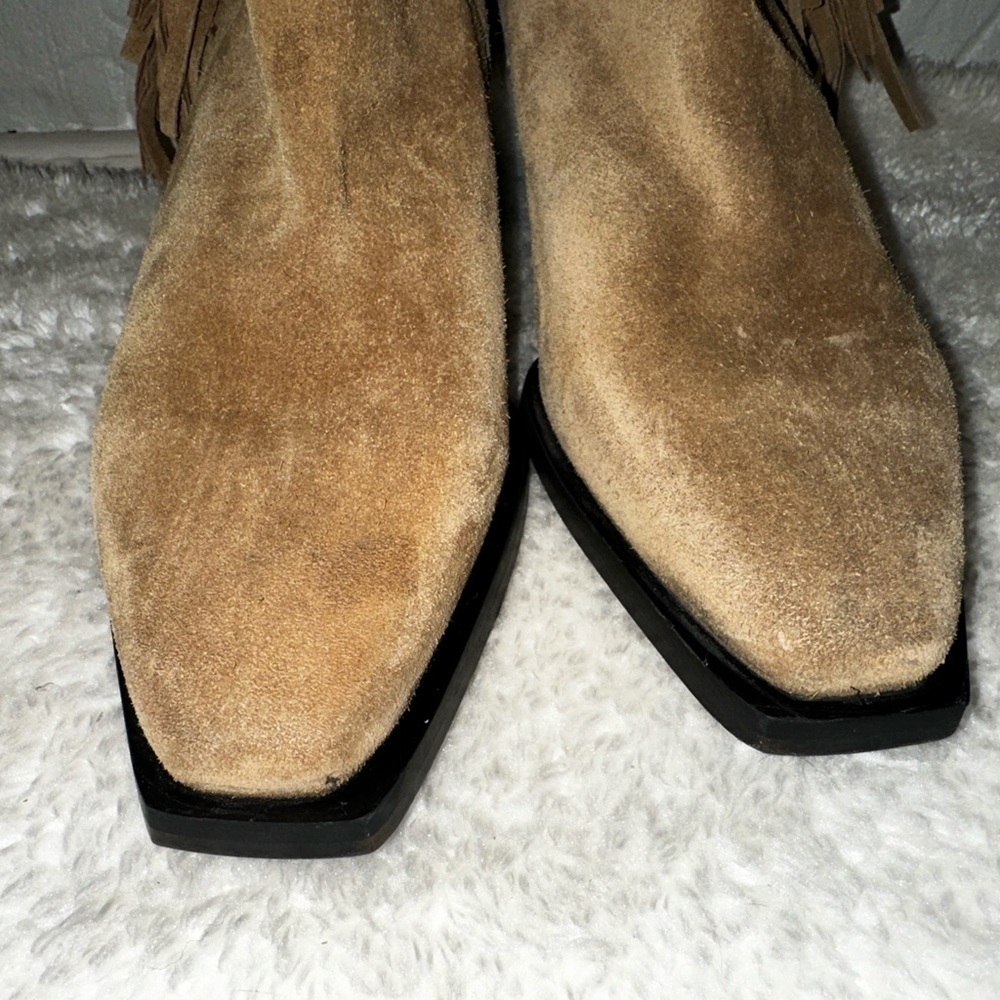 New ALL SAINTS  Layla Suede Fringe Boots Size 37 - Picture 7 of 16
